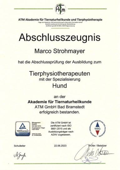 Tiertherapeut Zertifizierung